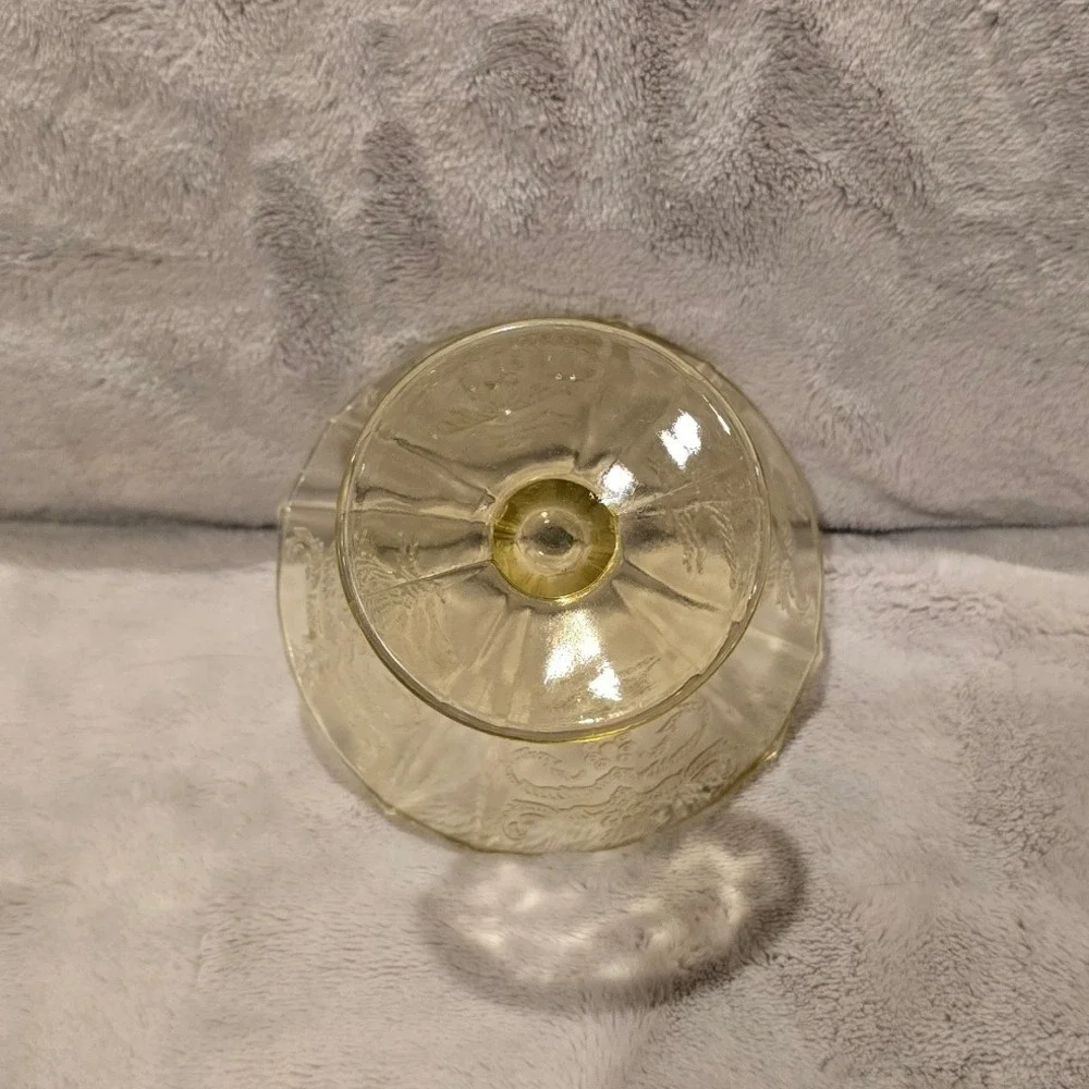 Vintage Federal Glass Madrid Yellow Depression Glass Sherbet Cup Footed Dessert